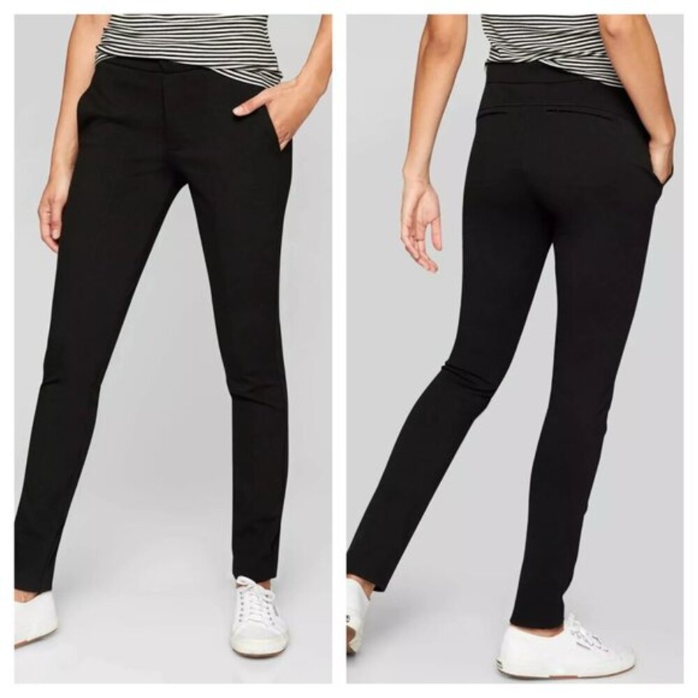 Athleta Black Ponte Skinny Leg Lifestyle Travel Pant 4T Black #868910